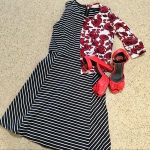 J. Crew black and white striped A-line dress!